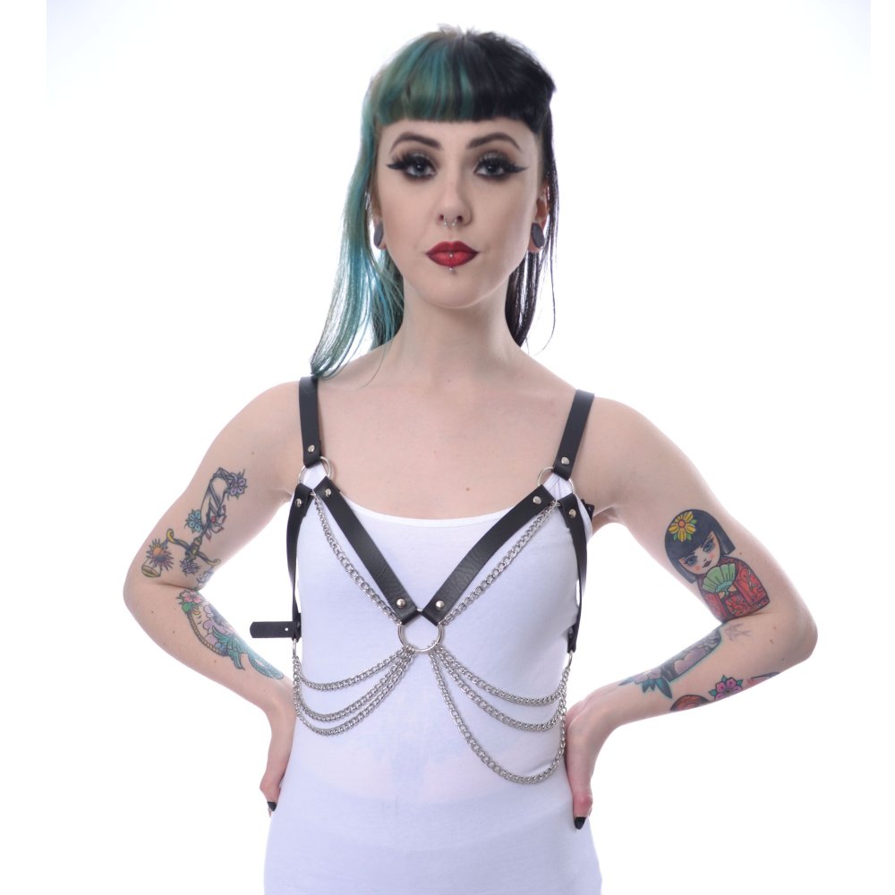 Poizen Industries - ELECTRA Harnais - Noir/Couleur argent